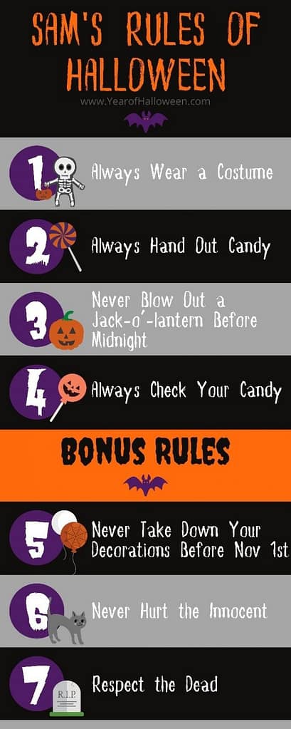 Sam's 7 rules of halloween